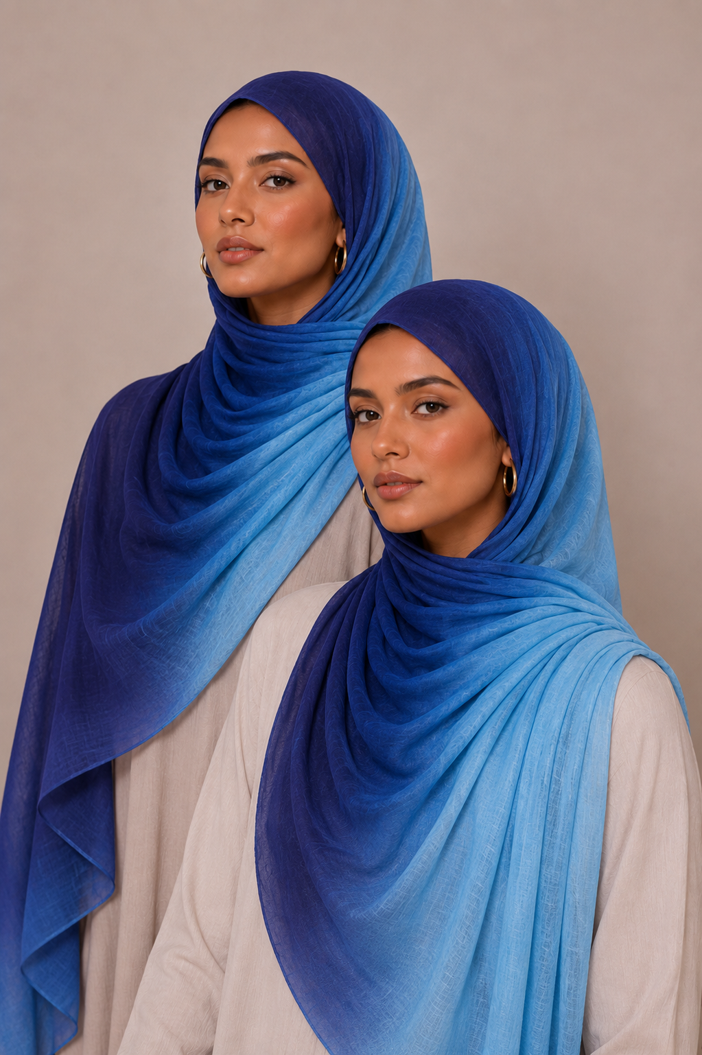 Blue Ombre Premium Modal Hijab | Soft, Lightweight & Breathable Hijab