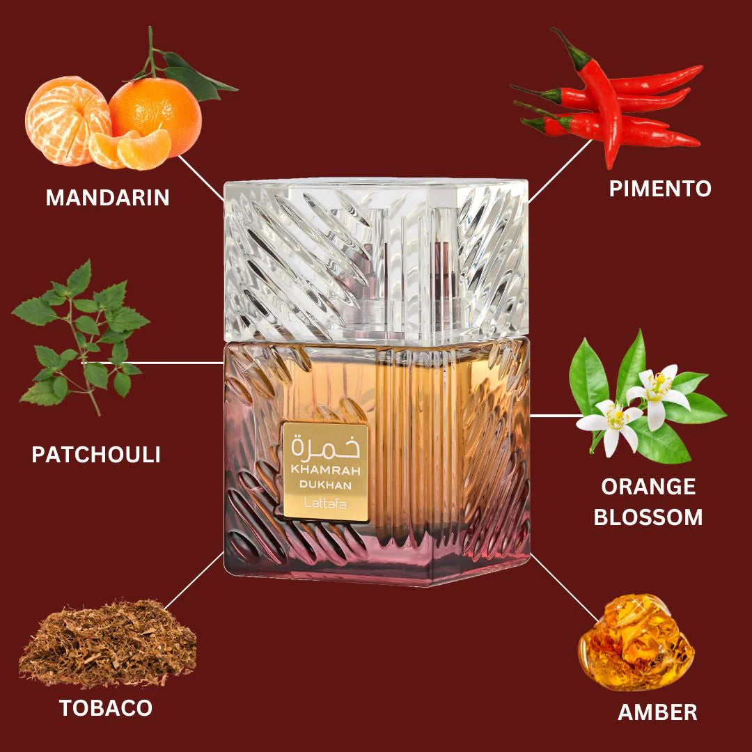 Khamrah Dukhan Eau de Parfum Spray 100ML (3.4 OZ) By Lattafa