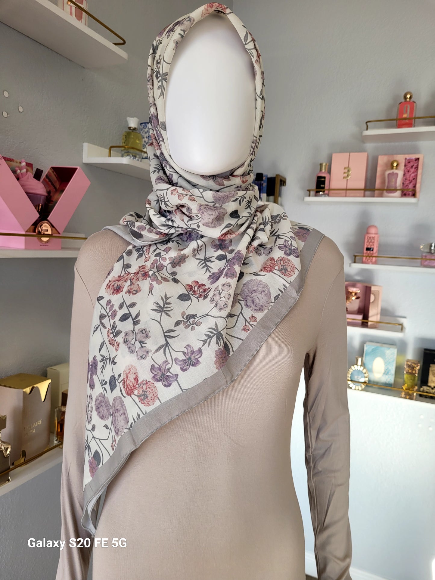 Printed Cotton Square Hijab -