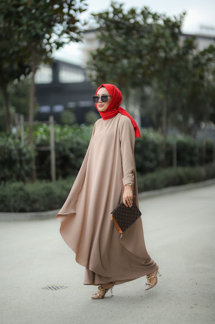 Türkeye Beige Flare Abaya