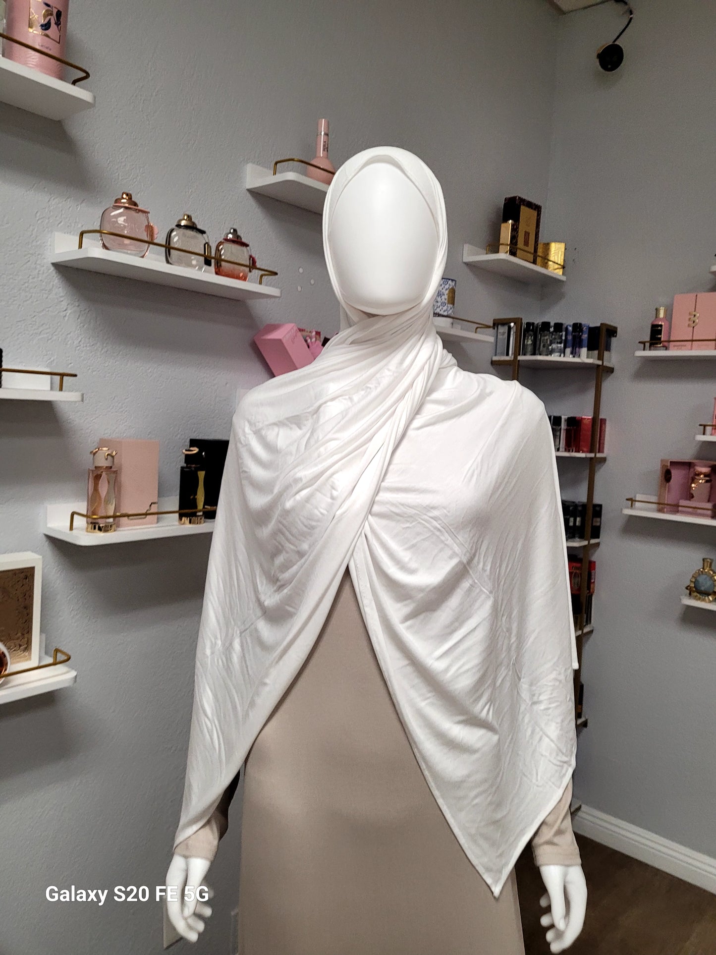 Bamboo Jersey Hijab - Snow