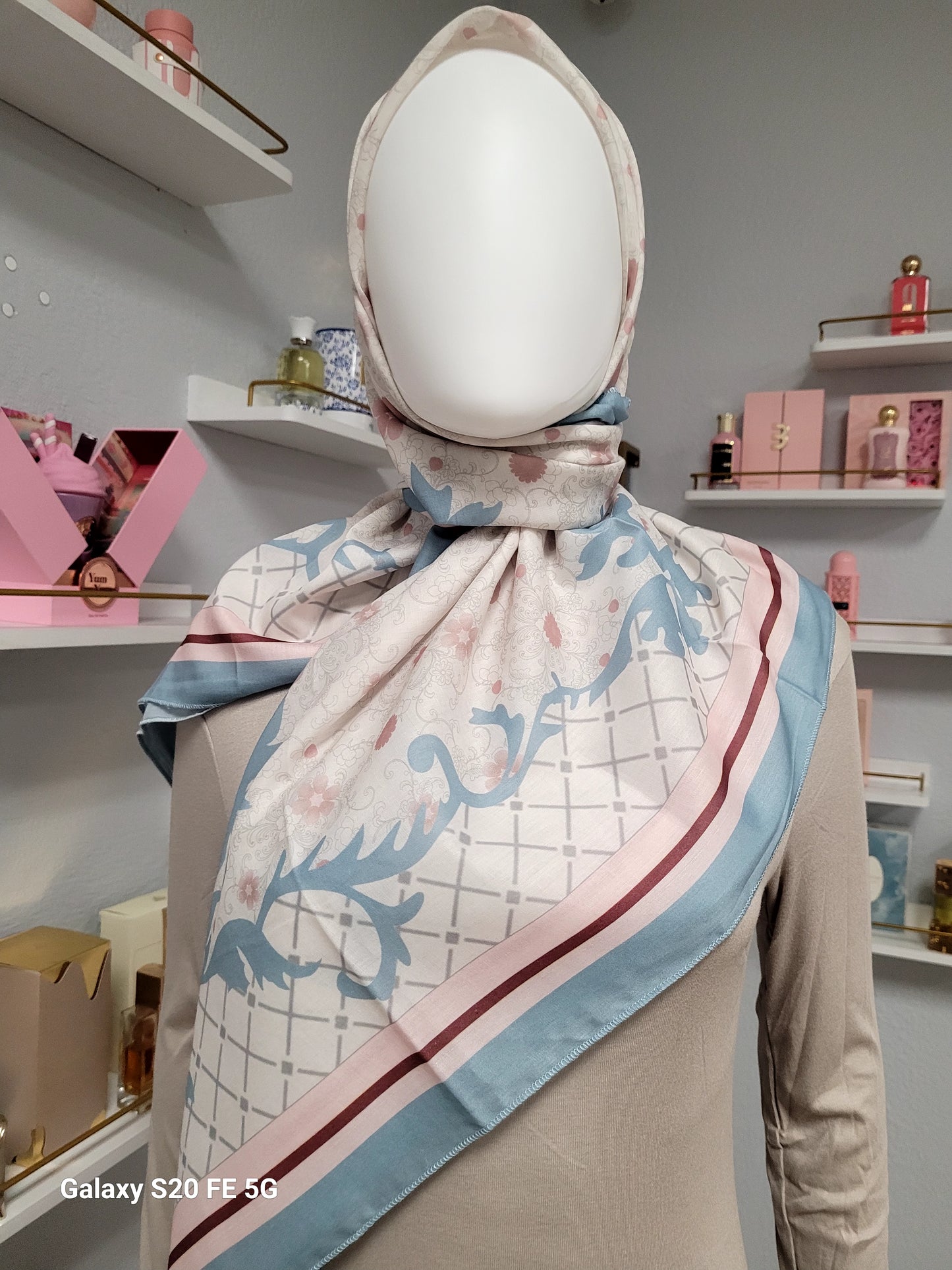 Printed Cotton Square Hijab -