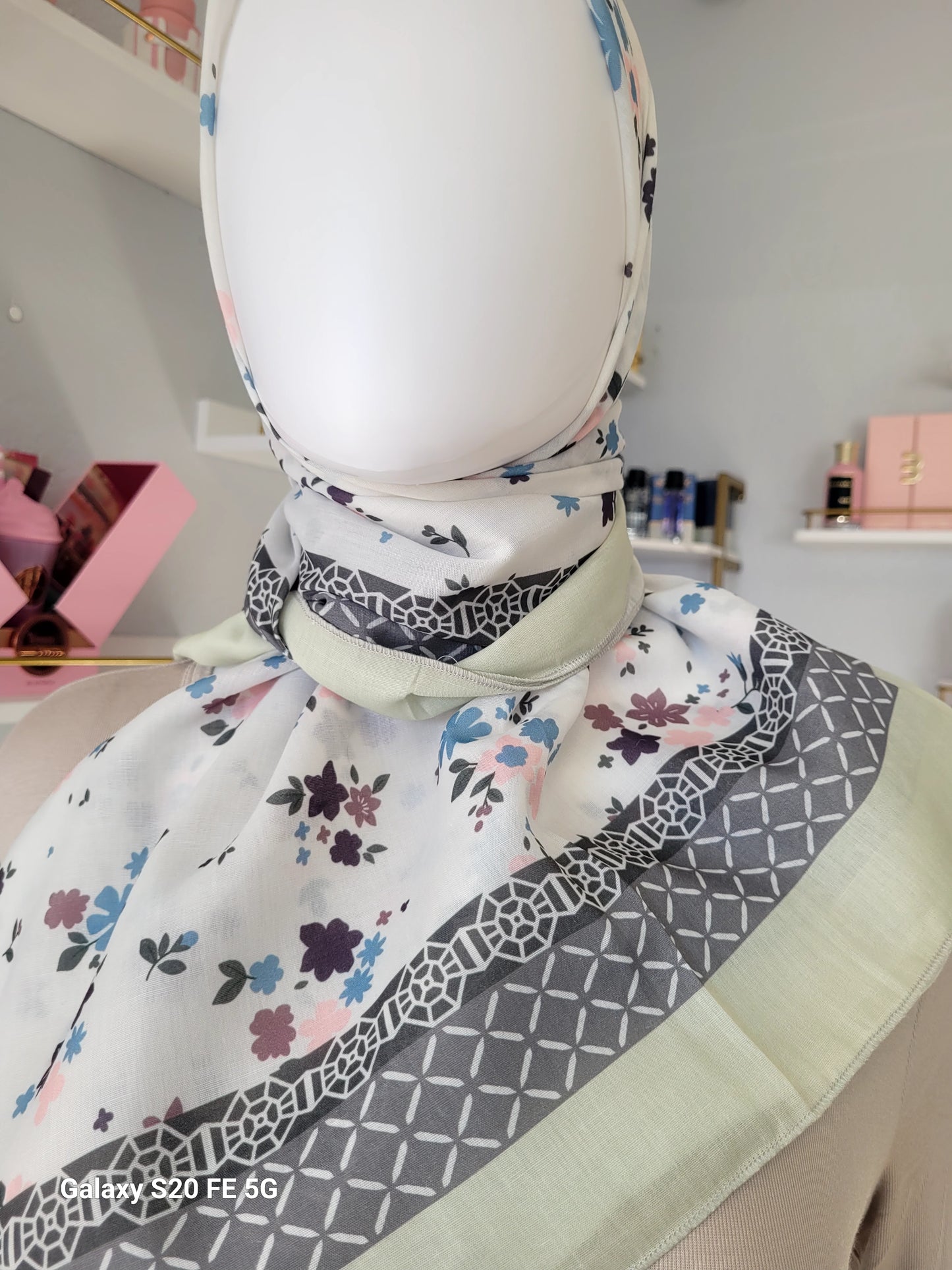 Printed Cotton Square Hijab -