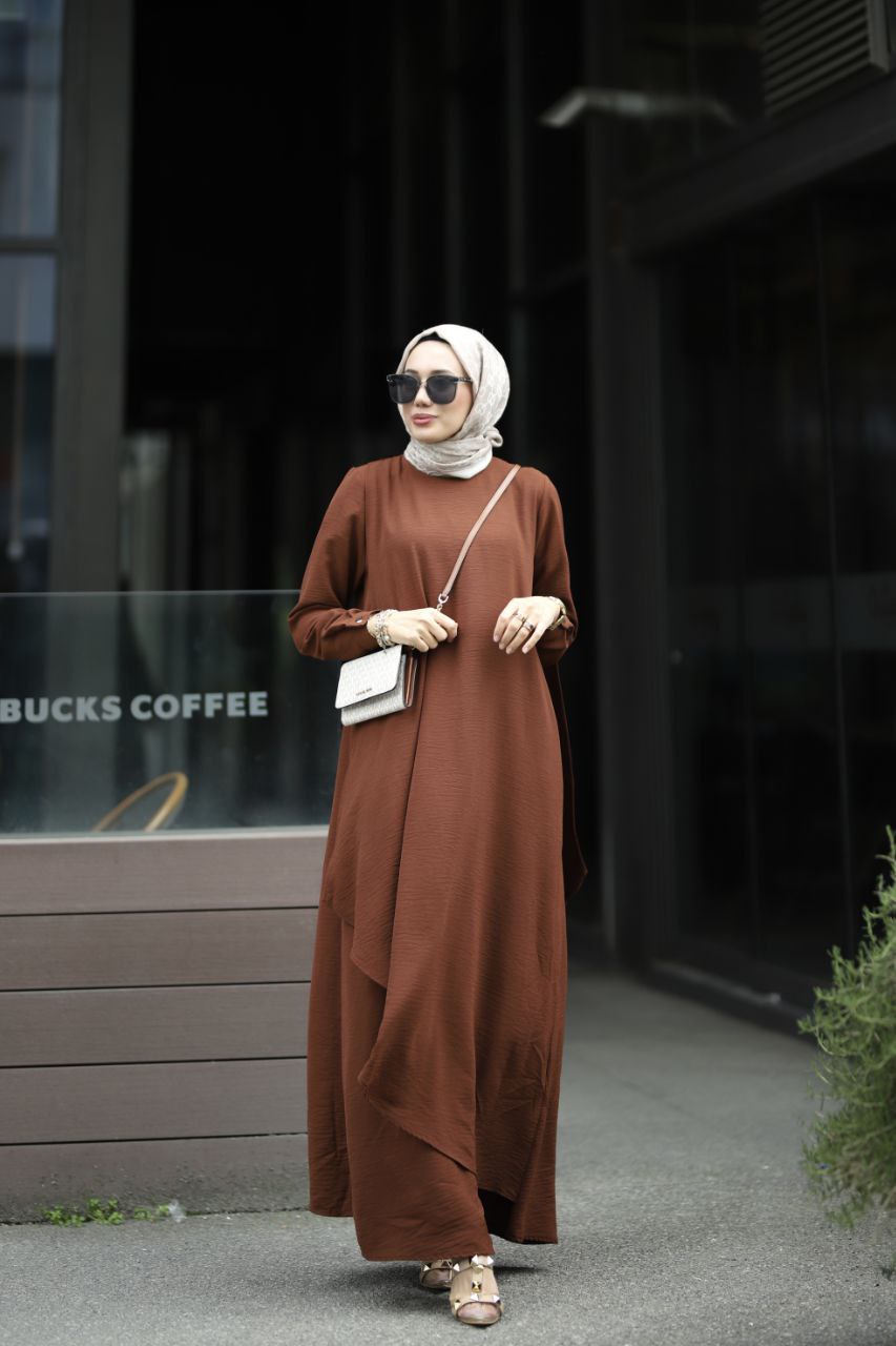 Türkiye Brown Flare Abaya