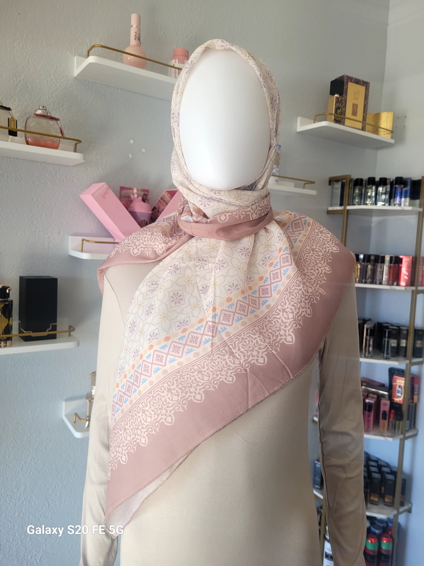 Printed Cotton Square Hijab -