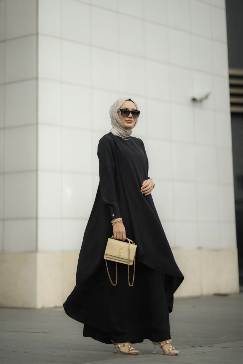 Türkiye Black Flare Abaya