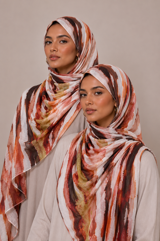 Orange Fire Premium Modal Hijab | Soft, Lightweight & Breathable Hijab