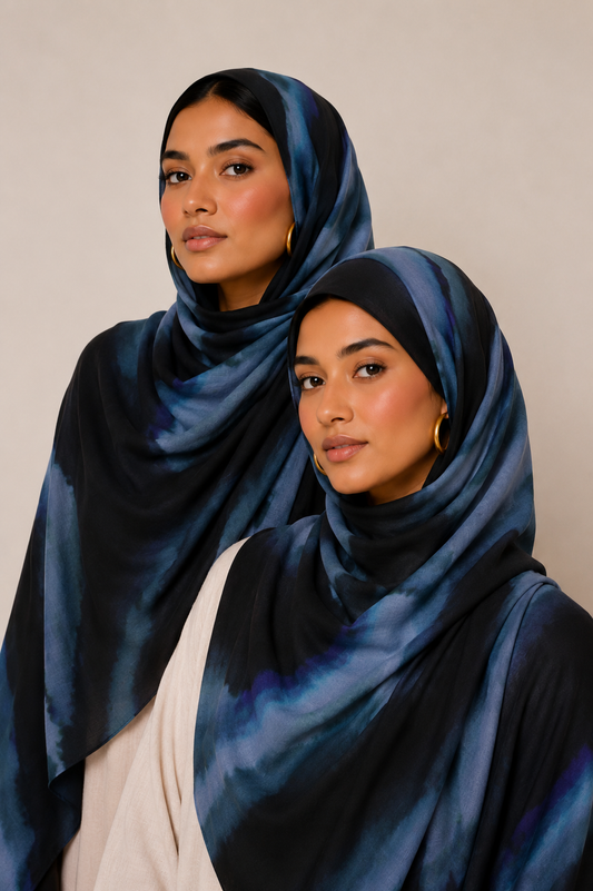 Blue Waterfall Premium Modal Hijab | Soft, Lightweight & Breathable Hijab