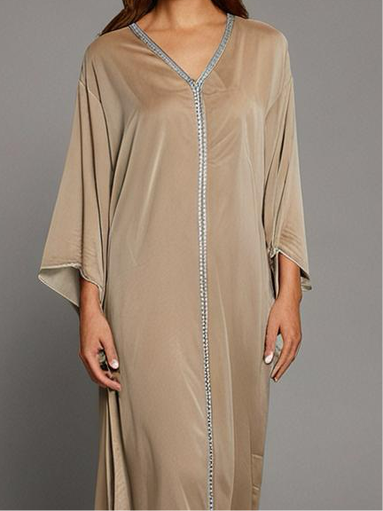 Beige Silk Abaya