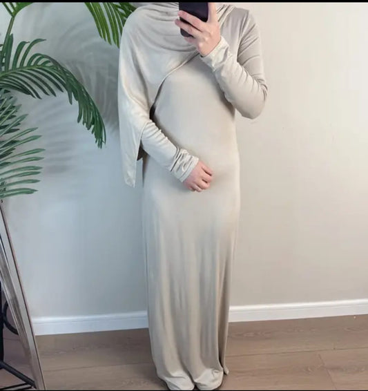 Beige Basic Under Dress