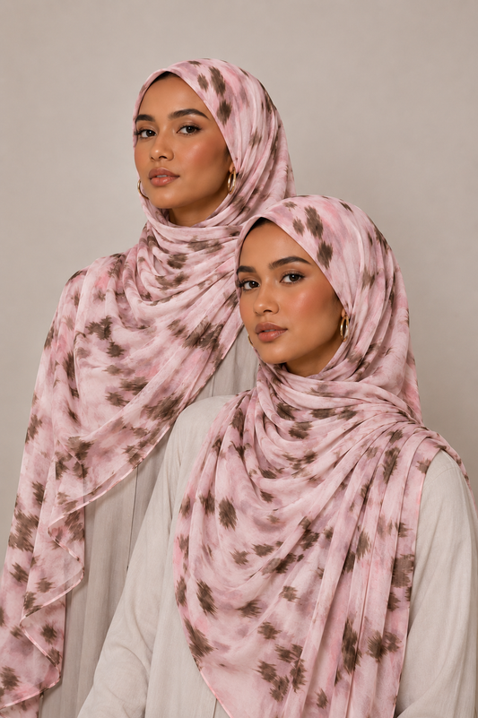 Pink Forest Premium Modal Hijab | Soft, Lightweight & Breathable Hijab