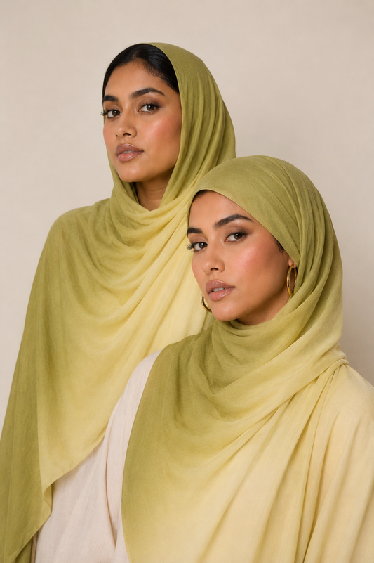 Melon Ombre Premium Modal Hijab | Soft, Lightweight & Breathable Hijab