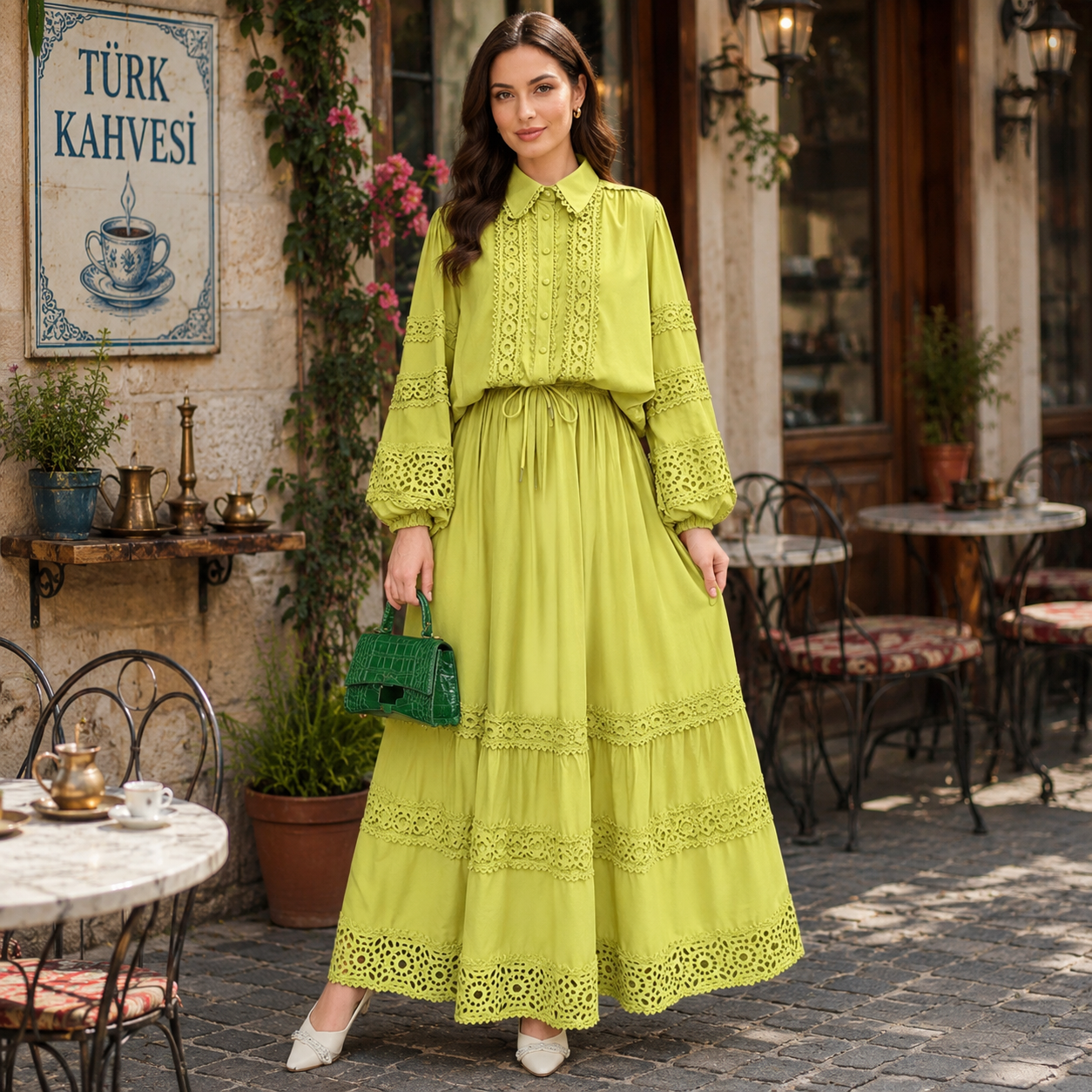Mustard Yellow Cotton Top & Skirt Set | Modest Two-Piece Outfit