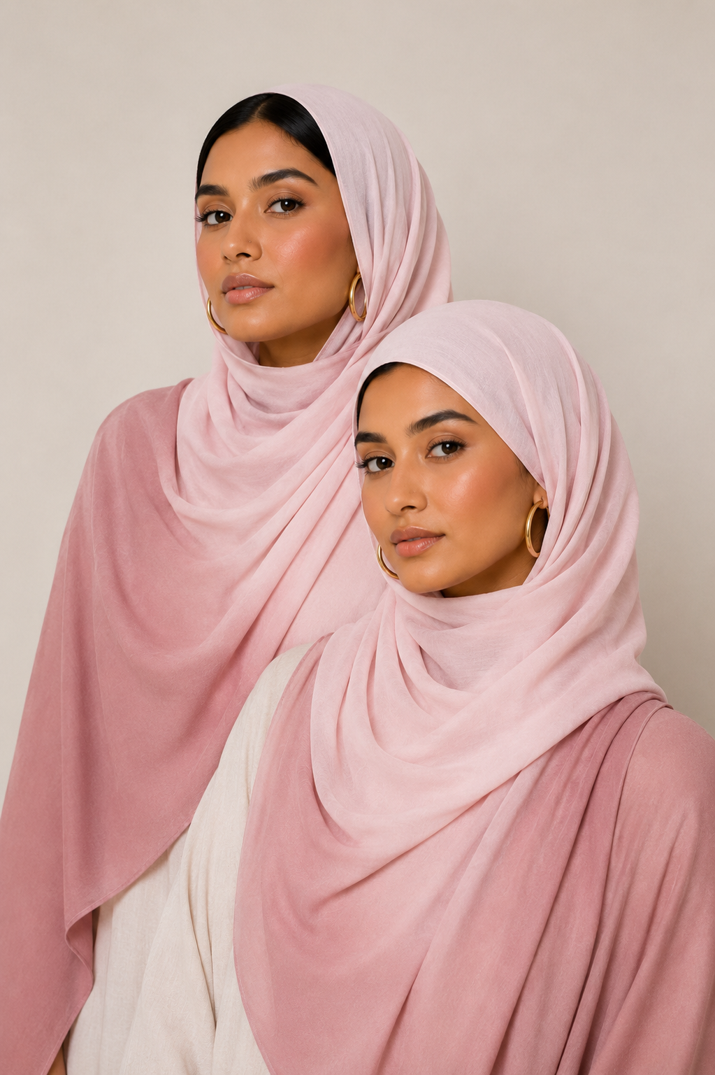 Pink Ombre Premium Modal Hijab | Soft, Lightweight & Breathable Hijab