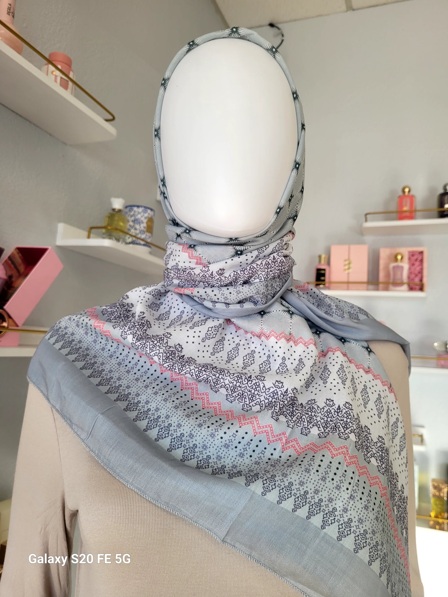 Printed Cotton Square Hijab -