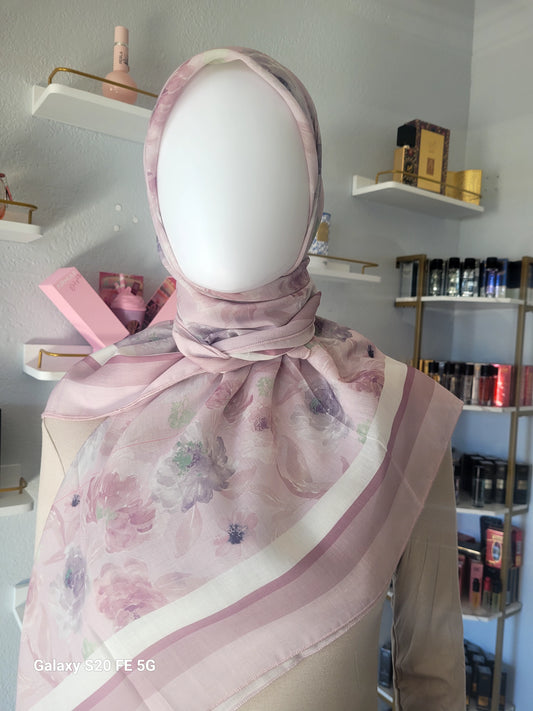 Printed Cotton Square Hijab -