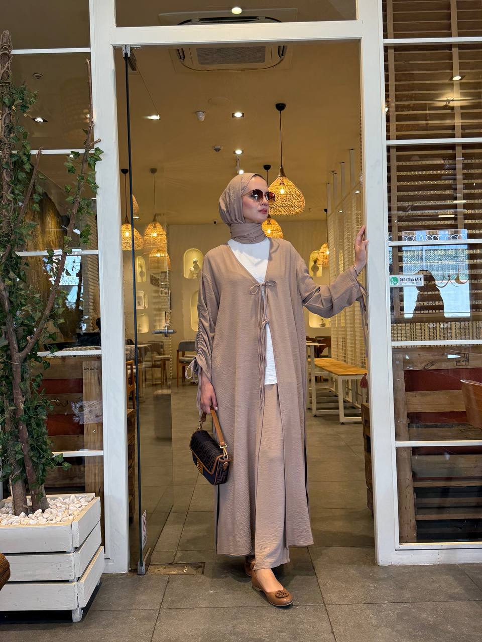 2-Piece Turkiye Summer  Set Sandy Brown