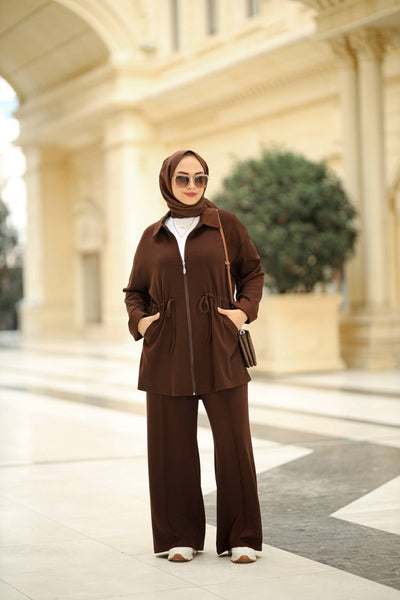 2-Piece  Turkiye Layla Set Coffee Brown