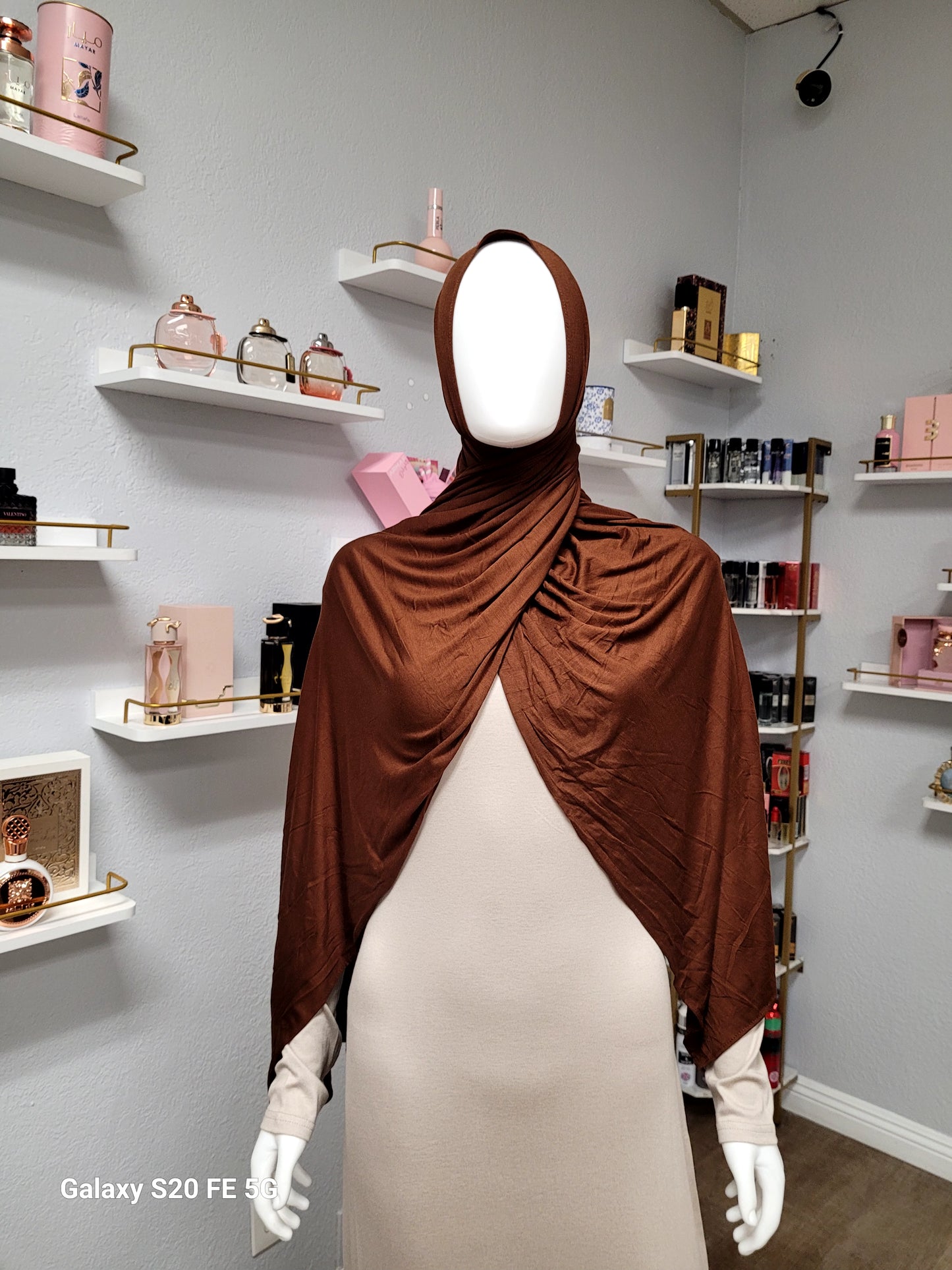 Bamboo Jersey Hijab -  Chocolate