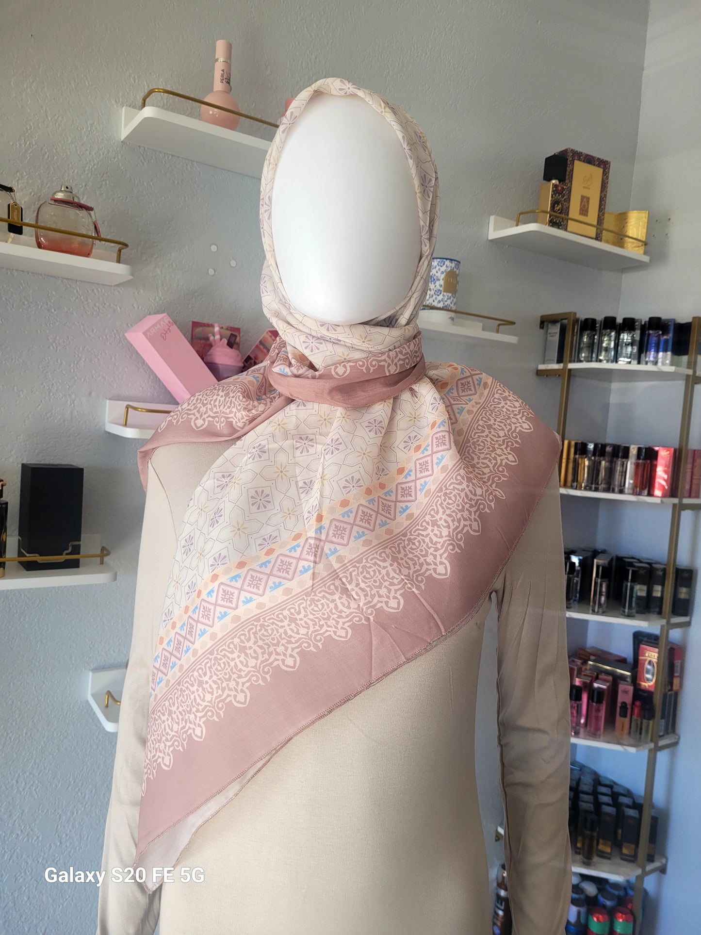 Printed Cotton Square Hijab -