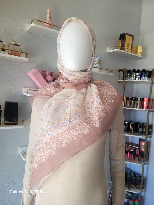 Printed Cotton Square Hijab -