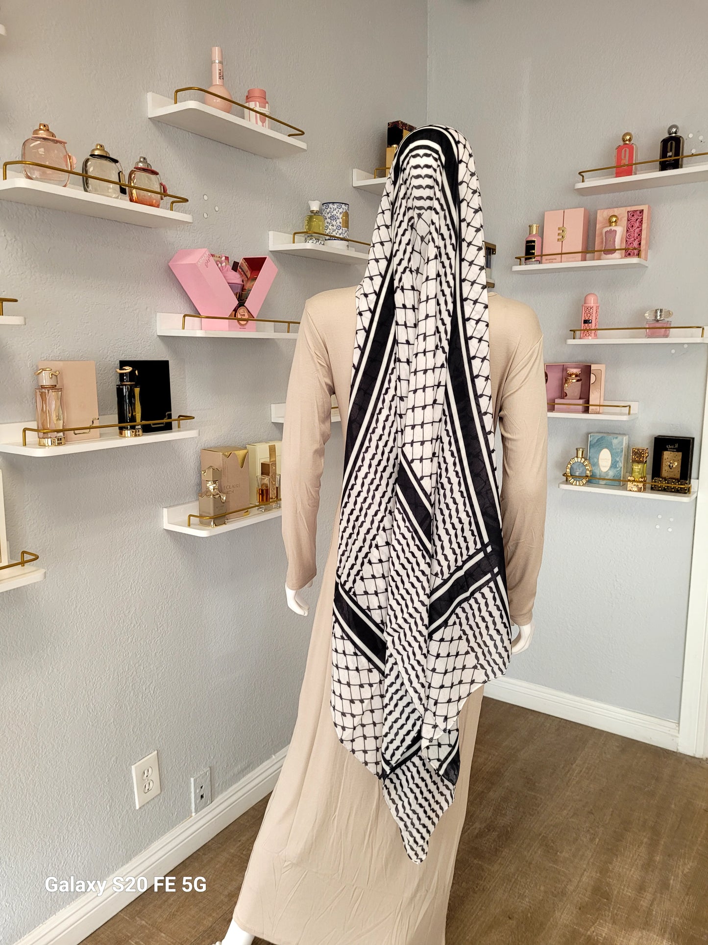 Printed Modal Hijab - Keffiyeh Black