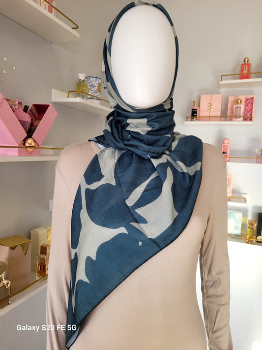 Printed Cotton Square Hijab -