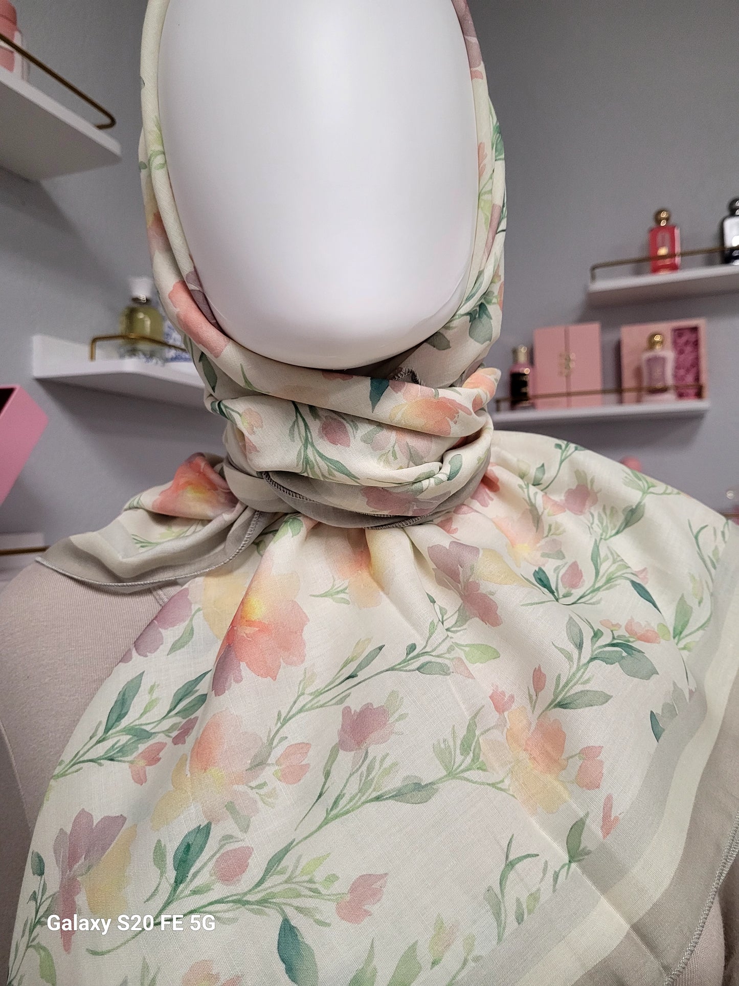 Printed Cotton Square Hijab -