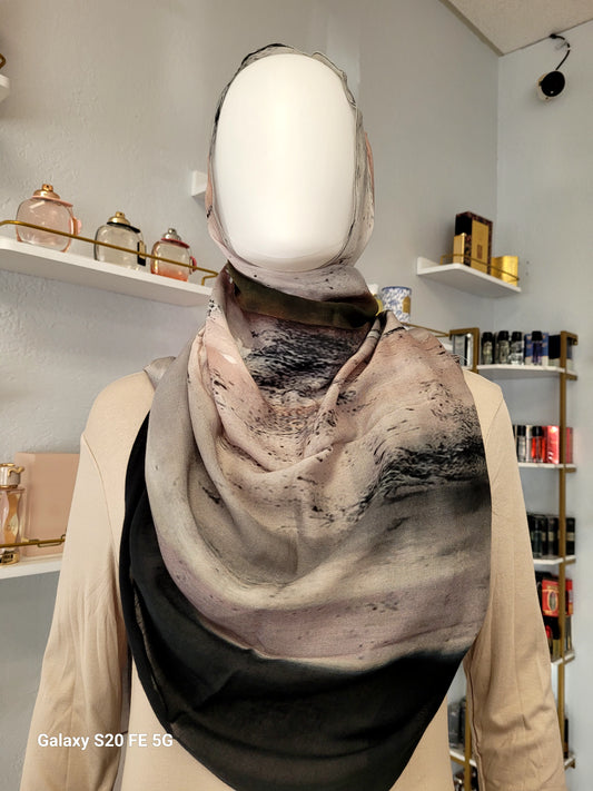 Printed Modal Hijab - Milky Way Galaxy