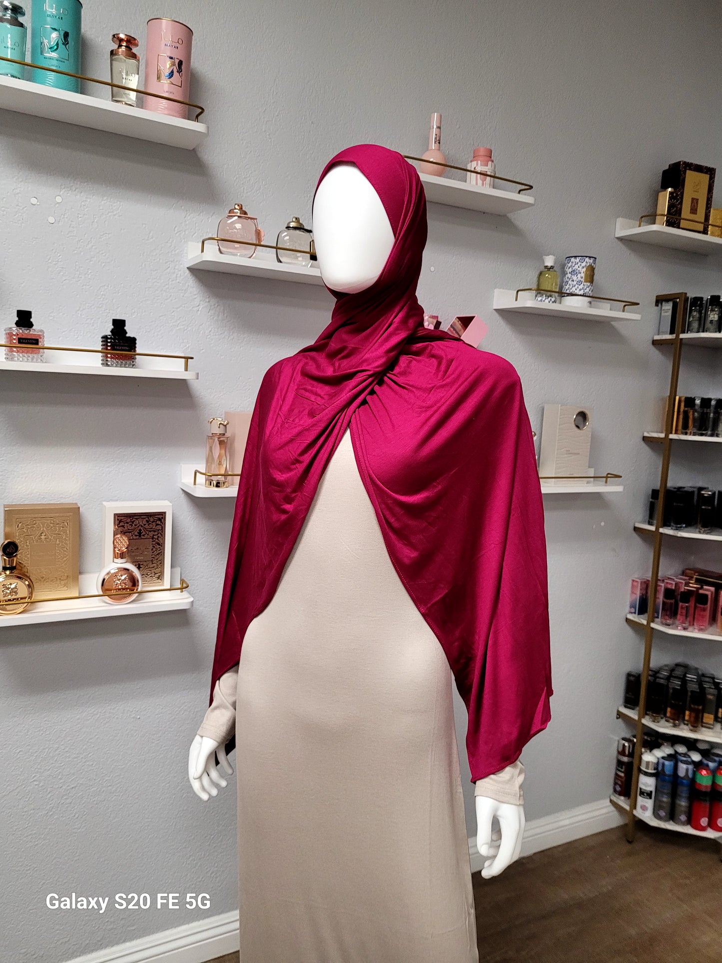 Bamboo Jersey Hijab - Cerise Pink