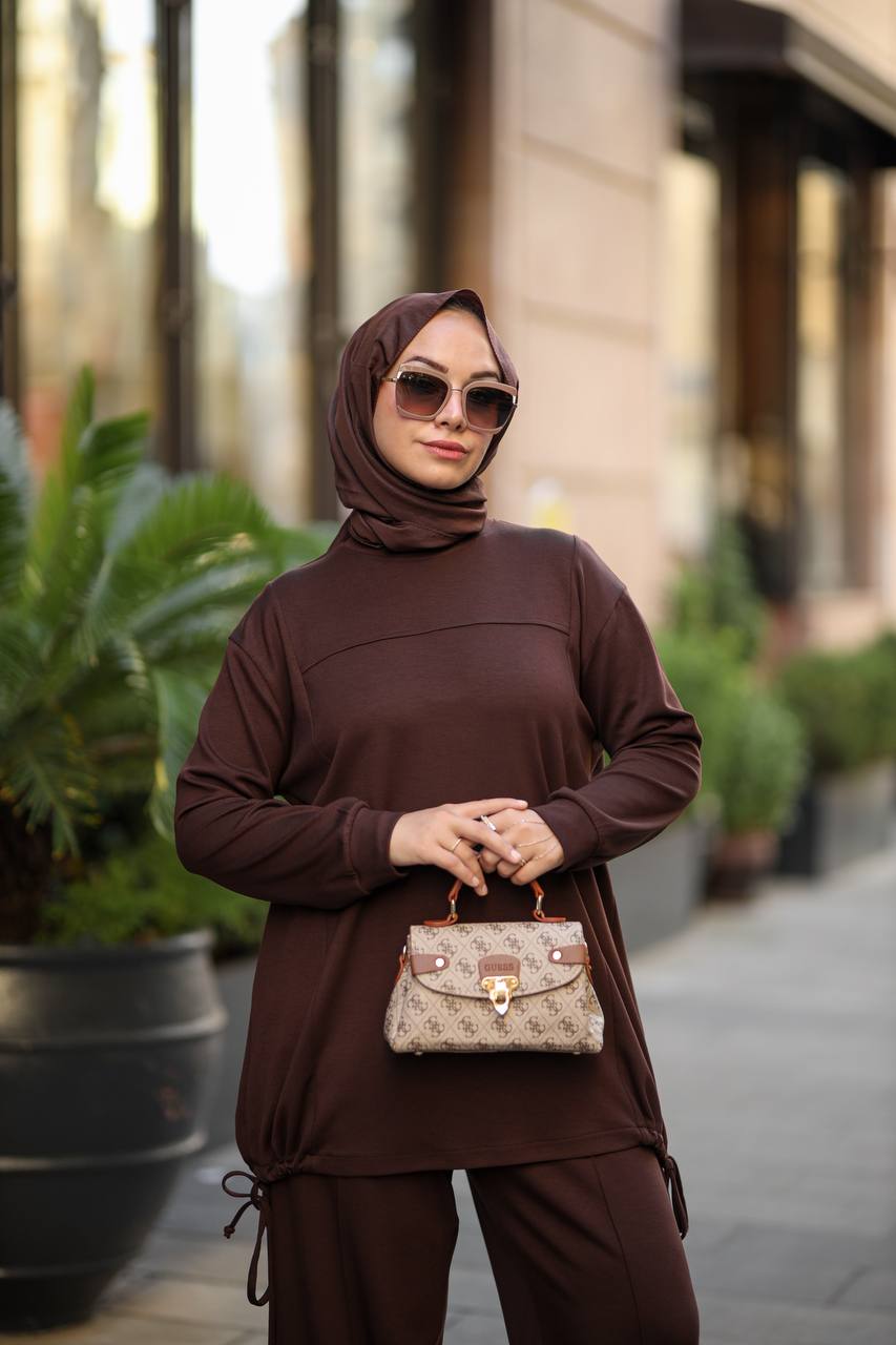 2pc set Türkiye  Efnan set Coffee Brown