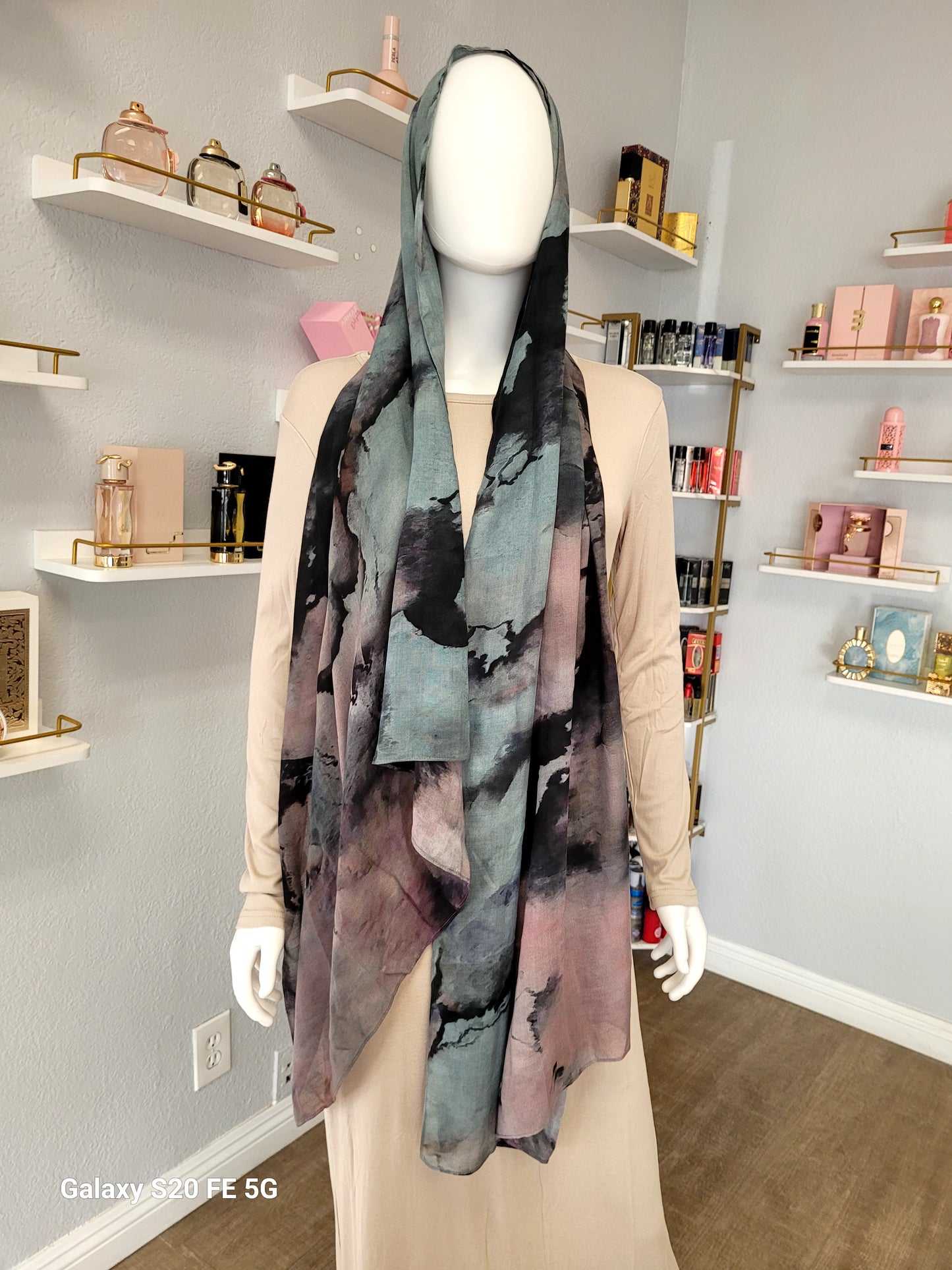 Printed Modal Hijab - Dyed Marble