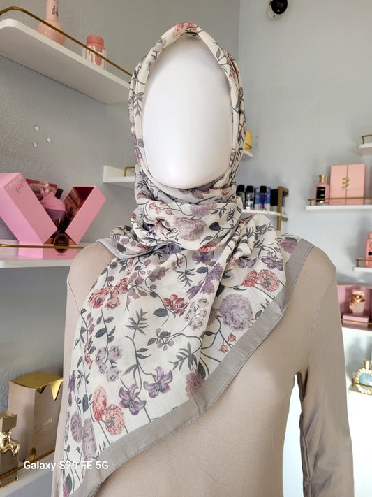 Printed Cotton Square Hijab -