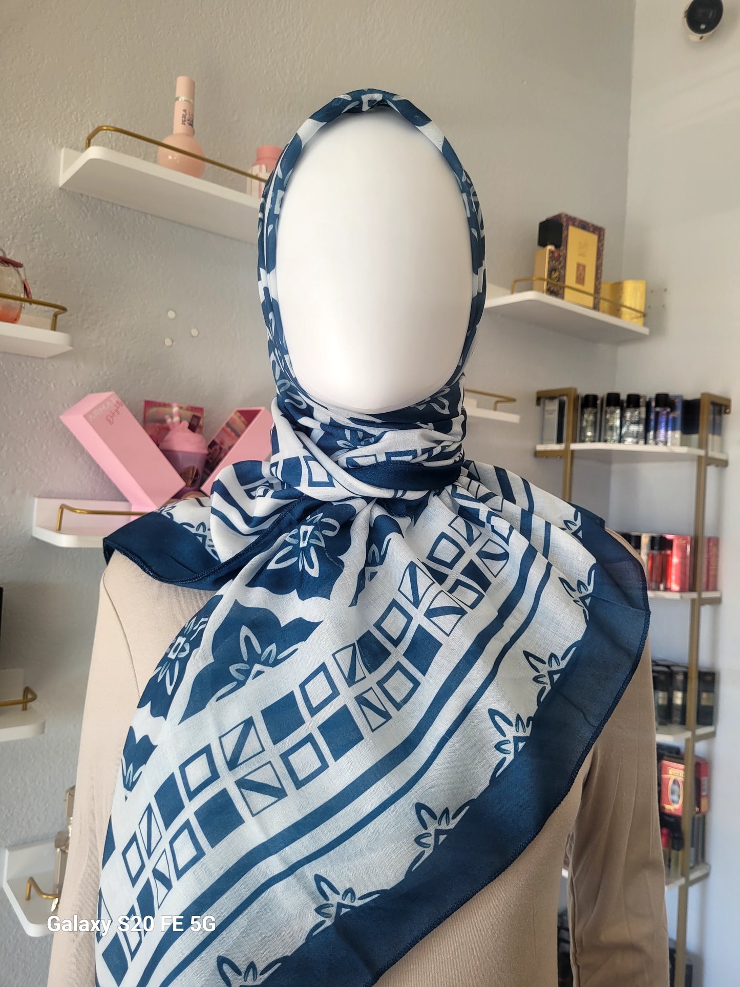 Printed Cotton Square Hijab