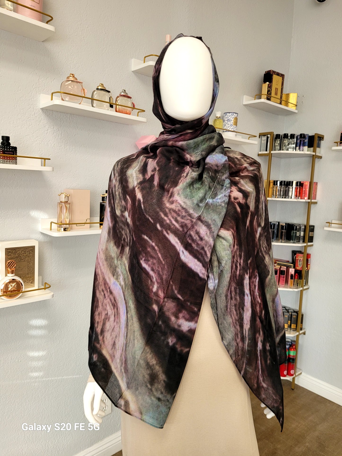 Printed Modal Hijab -  Forest Marble