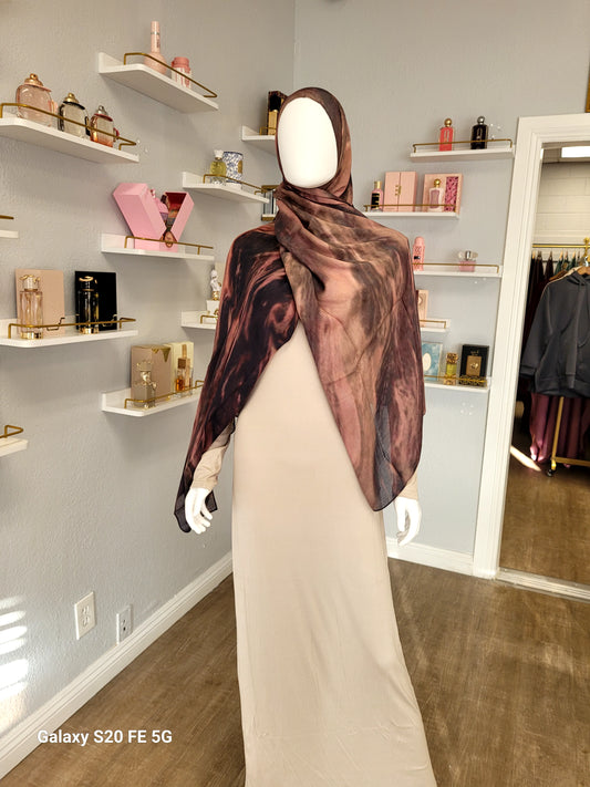 Printed Modal Hijab - Sand Marble