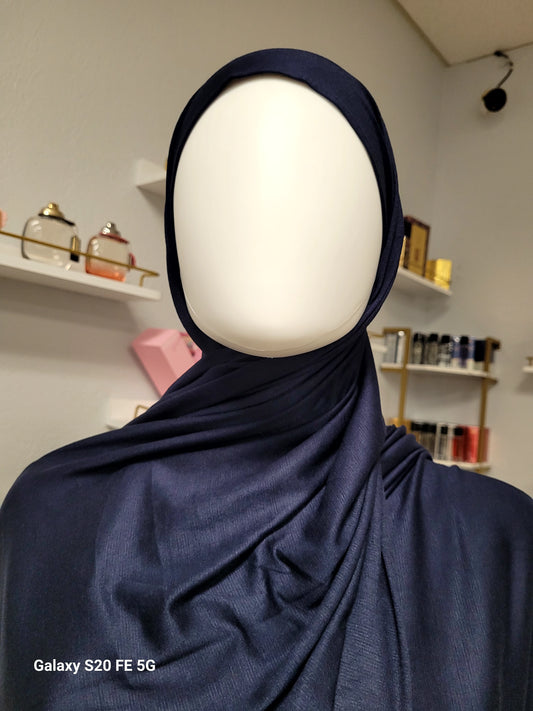 Bamboo Jersey Hijab -  Night Blue