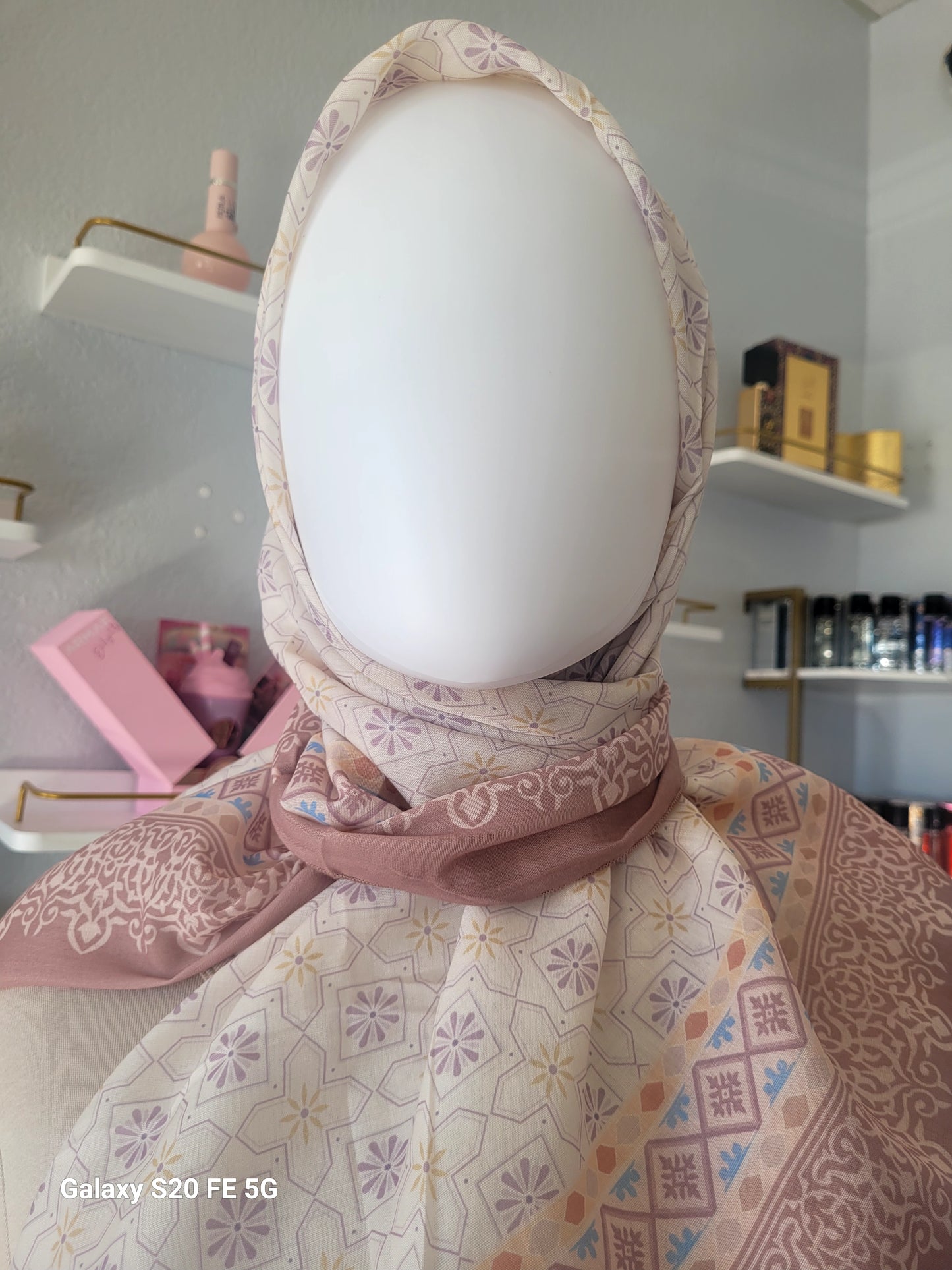 Printed Cotton Square Hijab -