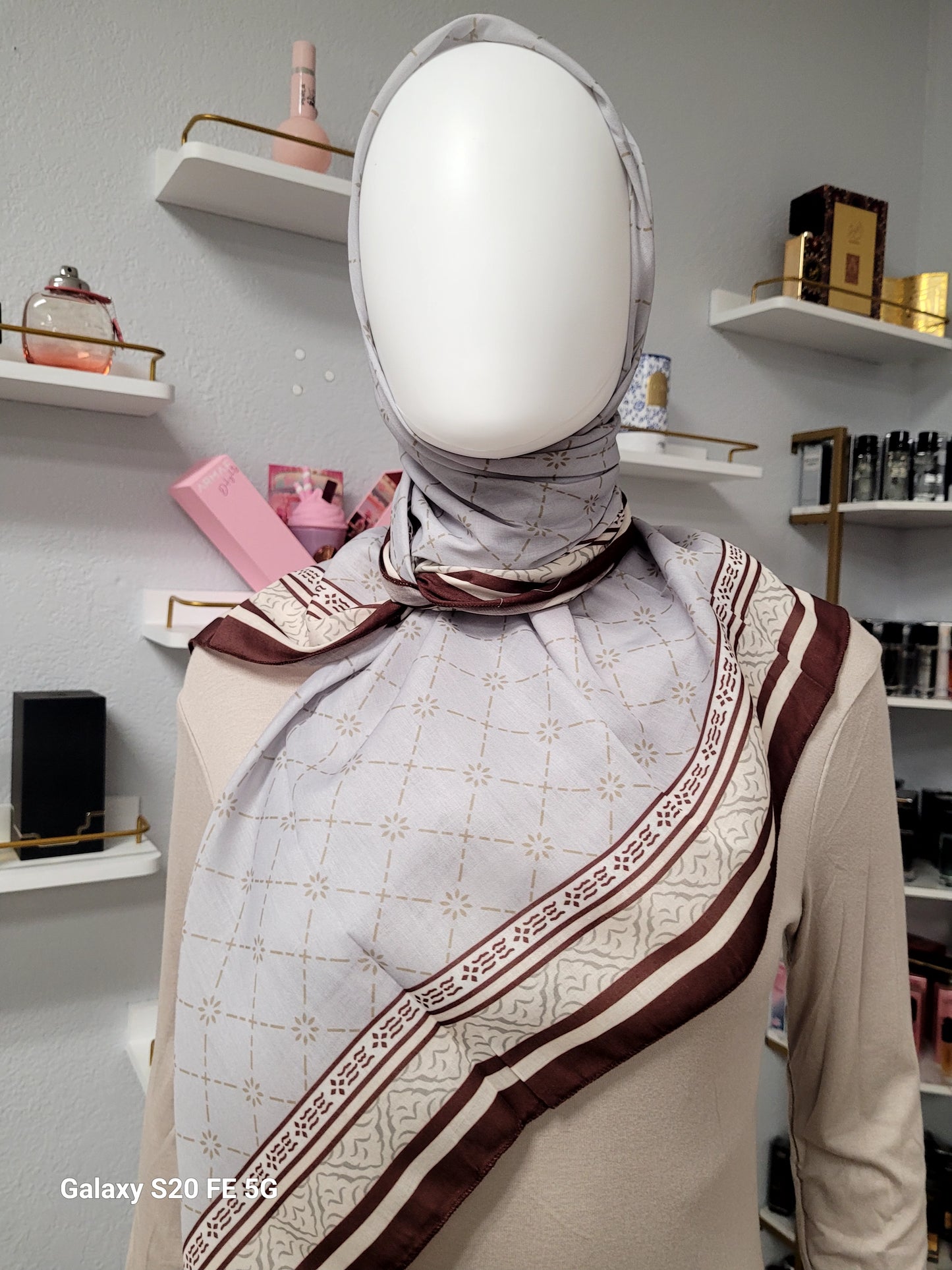 Printed Cotton Square Hijab -