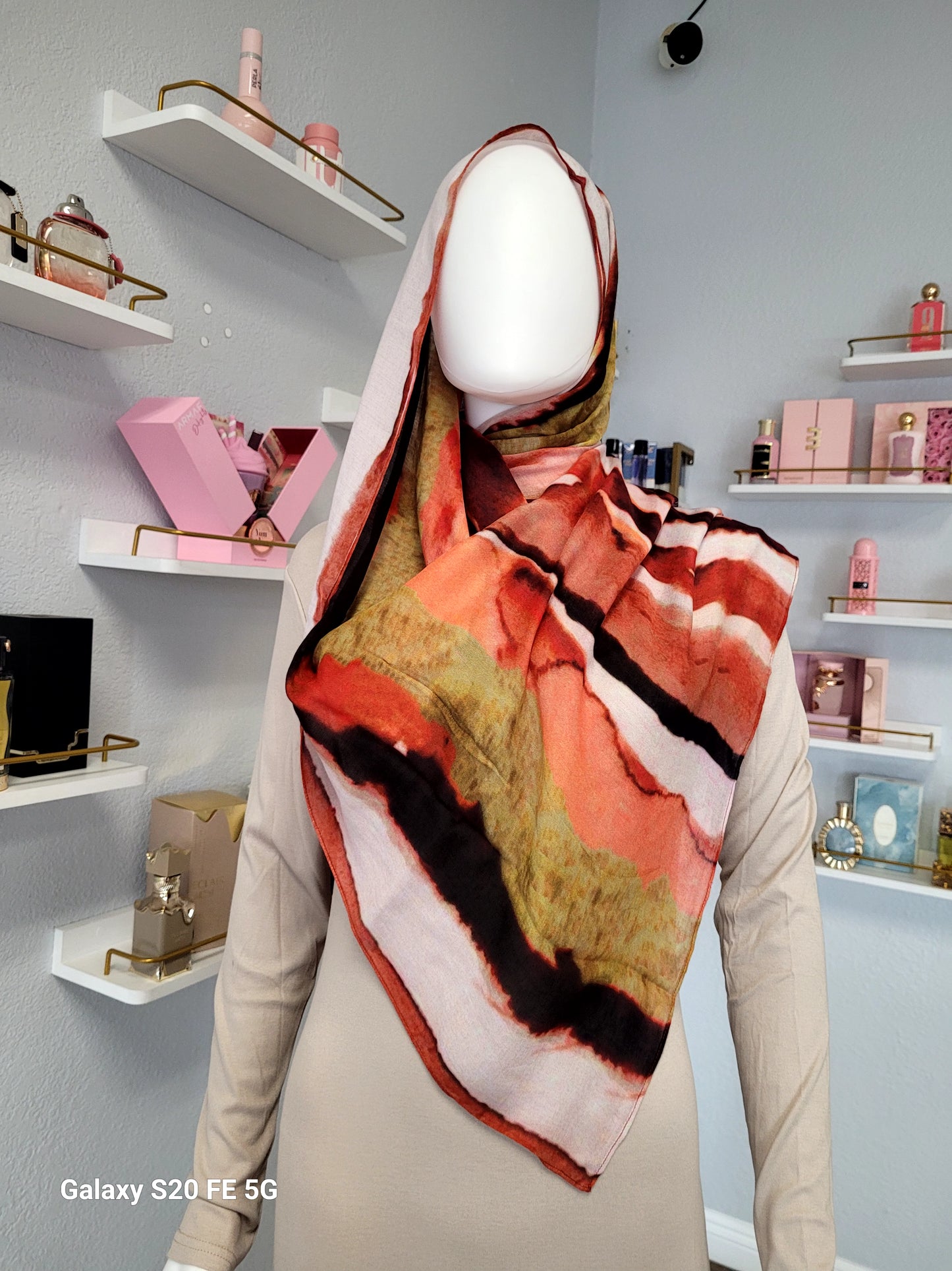Printed Modal Hijab -  Golden Sunset
