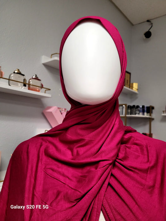 Bamboo Jersey Hijab - Cerise Pink