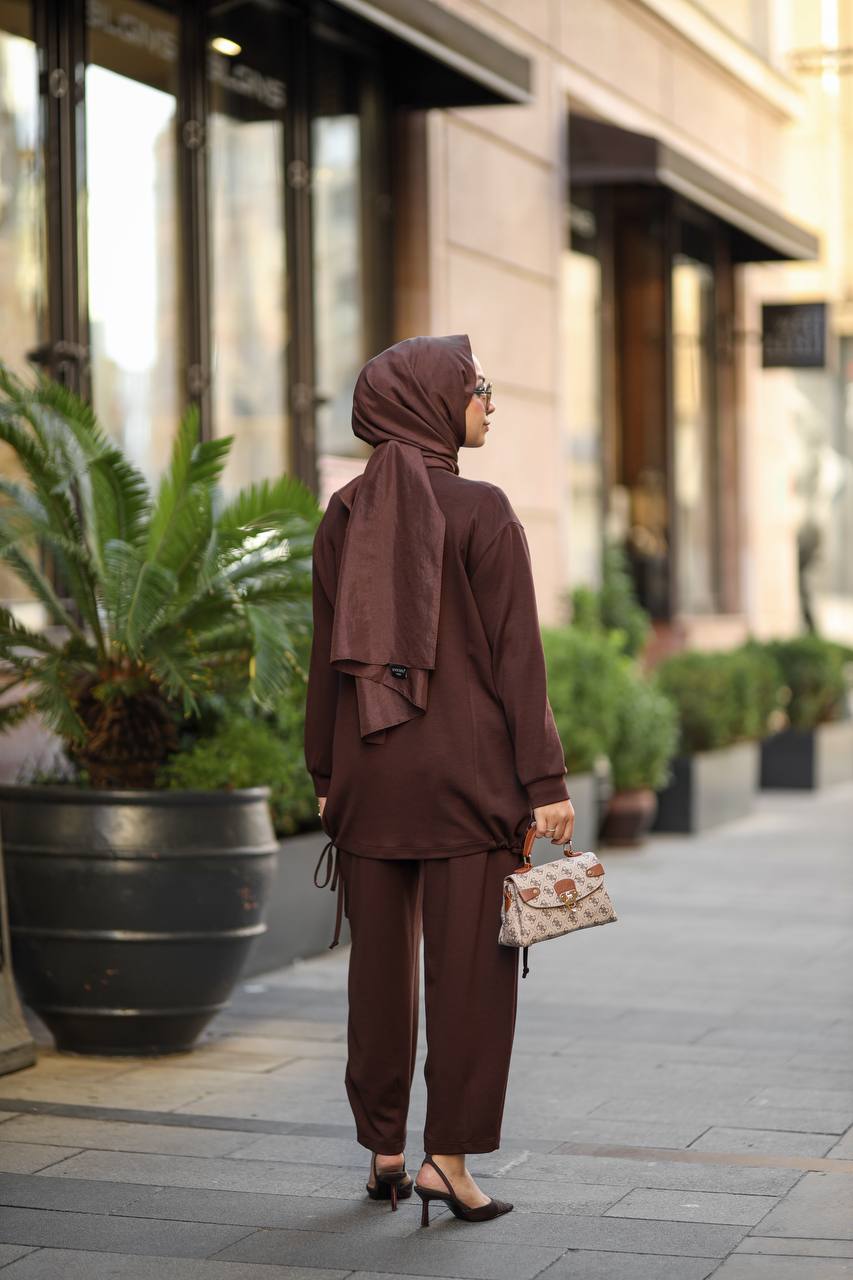 2pc set Türkiye  Efnan set Coffee Brown