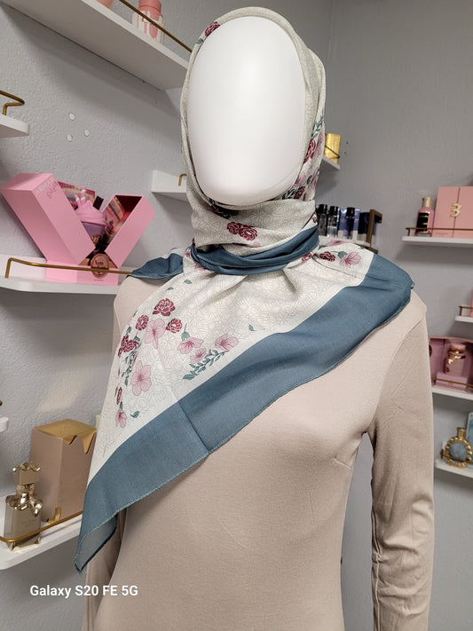 Printed Cotton Square Hijab -