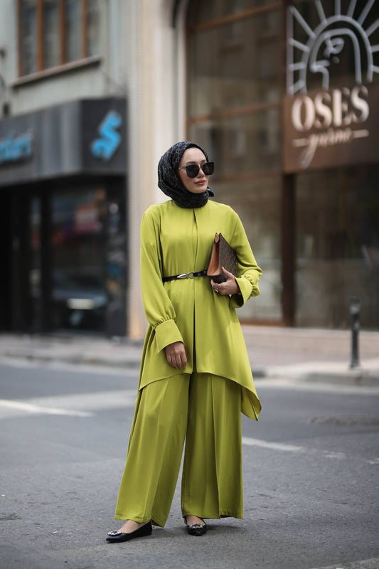 Türkiye  Co-Ord /2 pc set in Mustard  Green