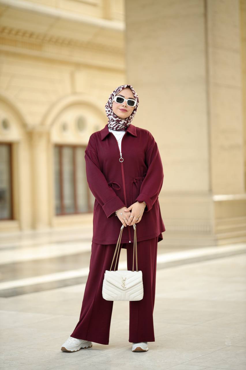 2-Piece  Turkiye Layla Set Maroon