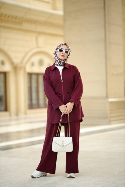 2-Piece  Turkiye Layla Set Maroon