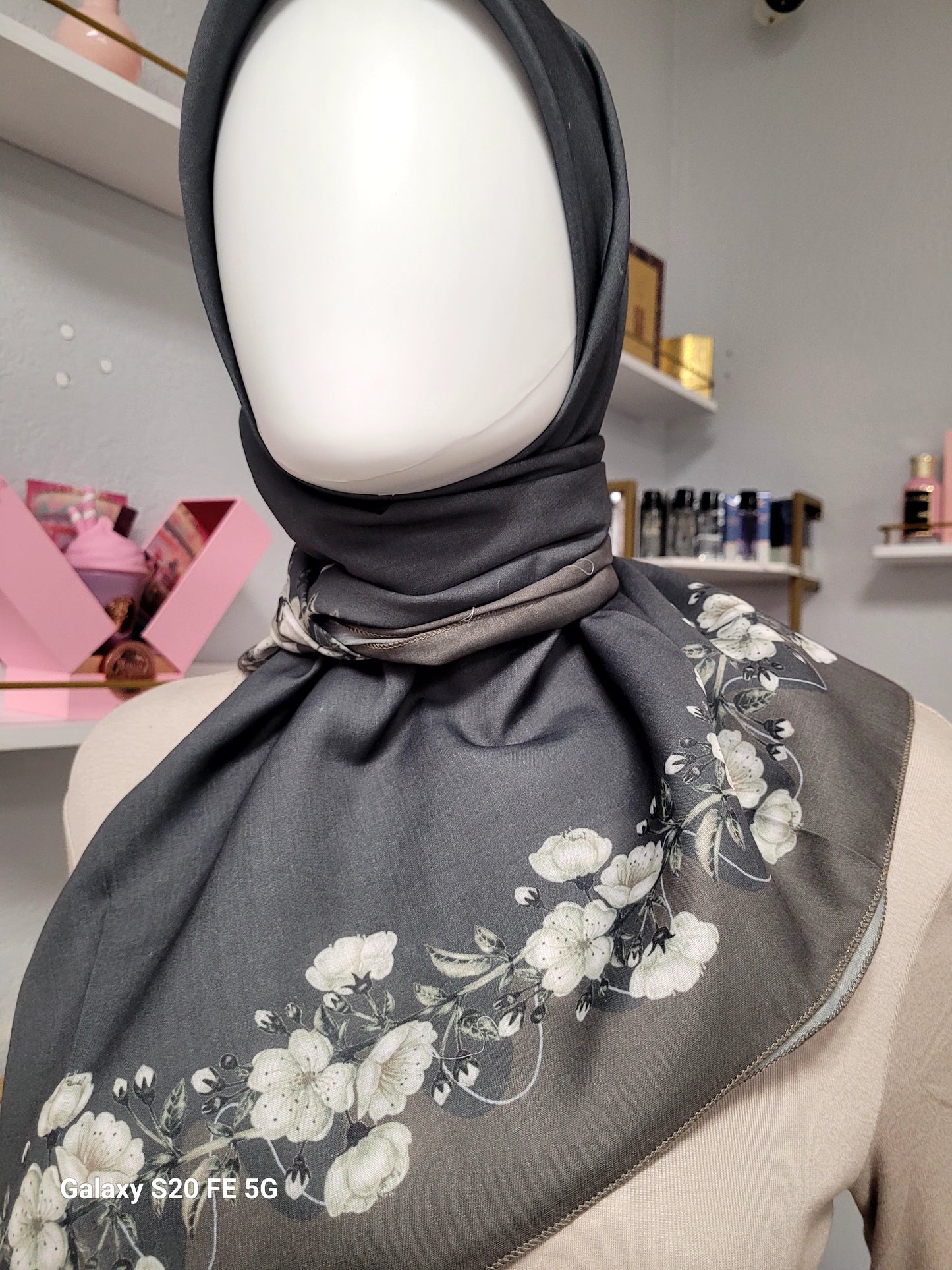 Printed Cotton Square Hijab -