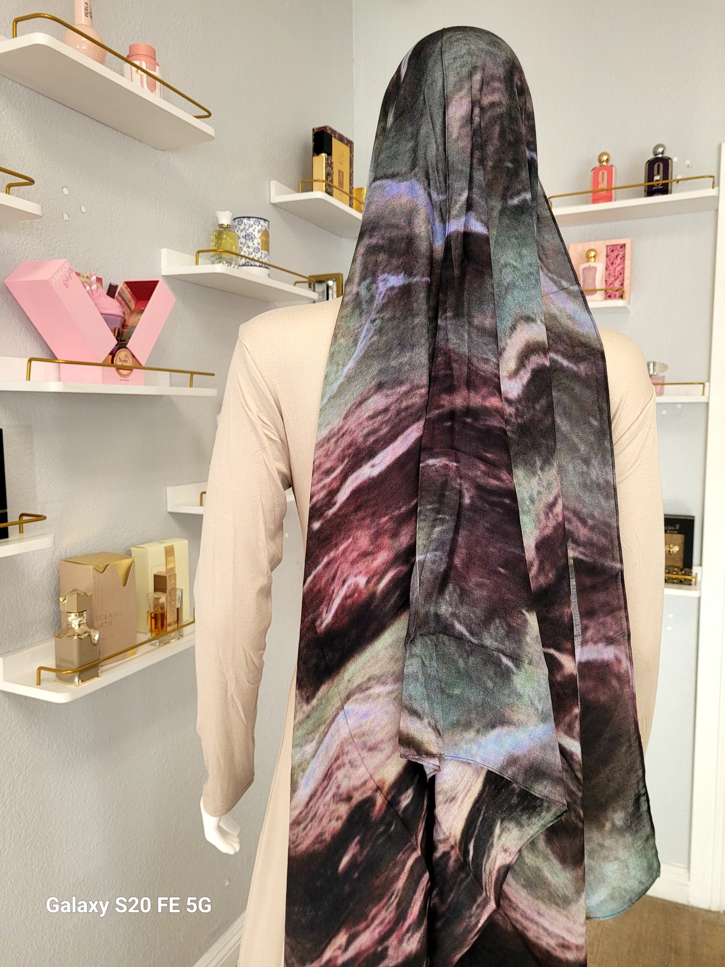 Printed Modal Hijab -  Forest Marble