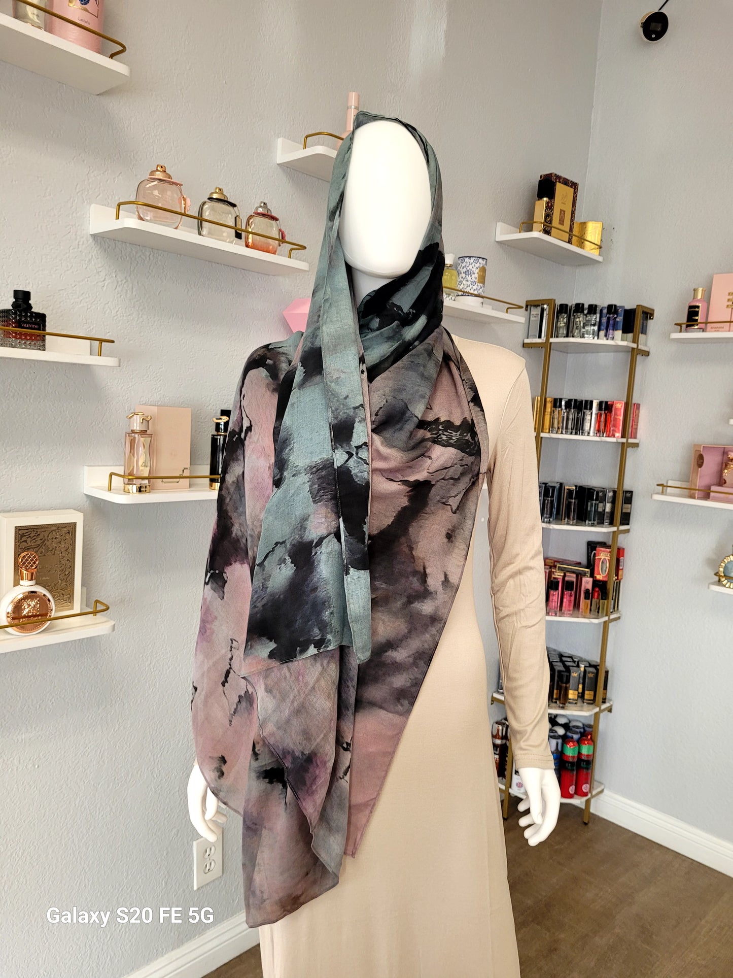 Printed Modal Hijab - Dyed Marble