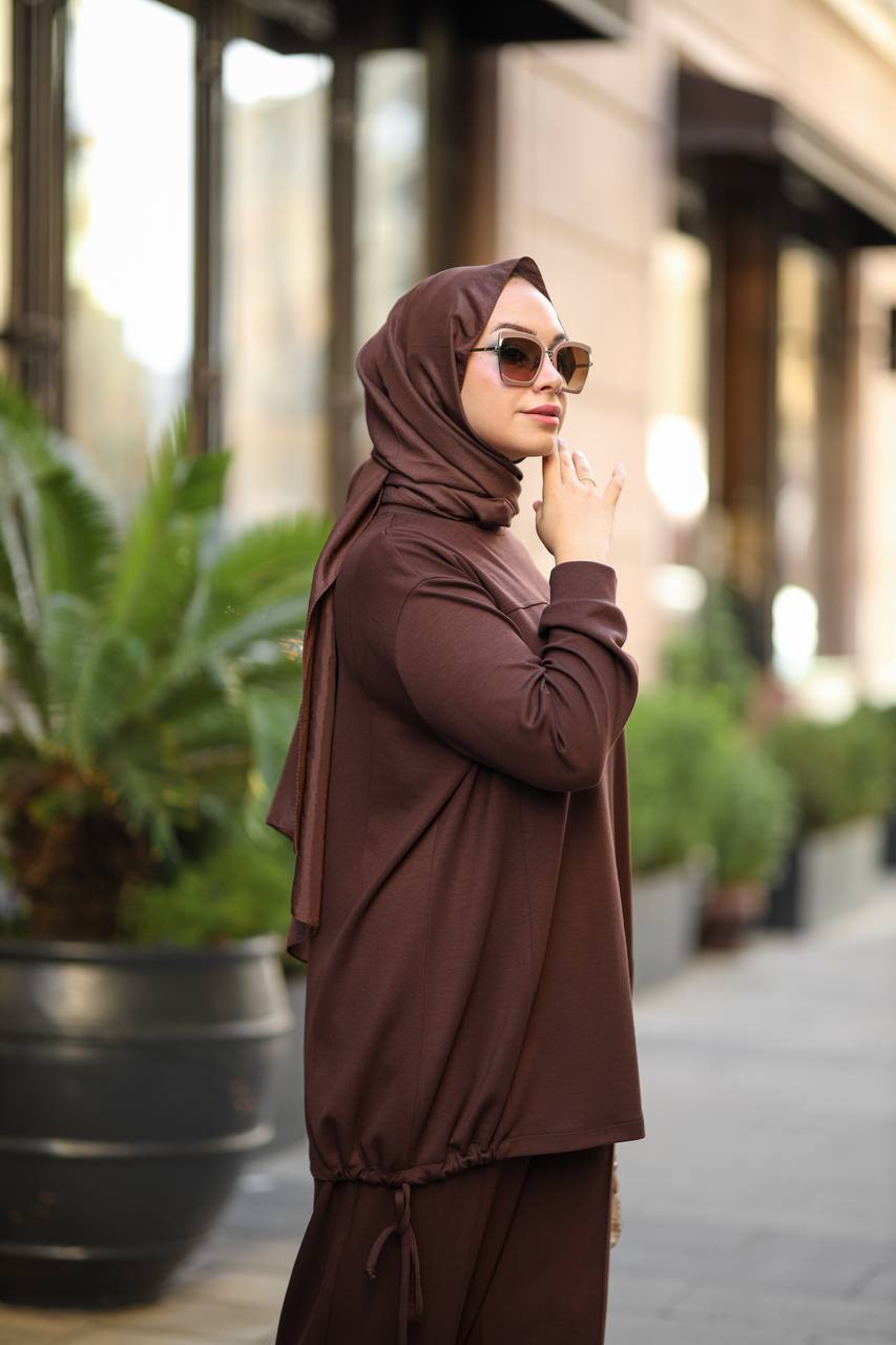 2pc set Türkiye  Efnan set Coffee Brown